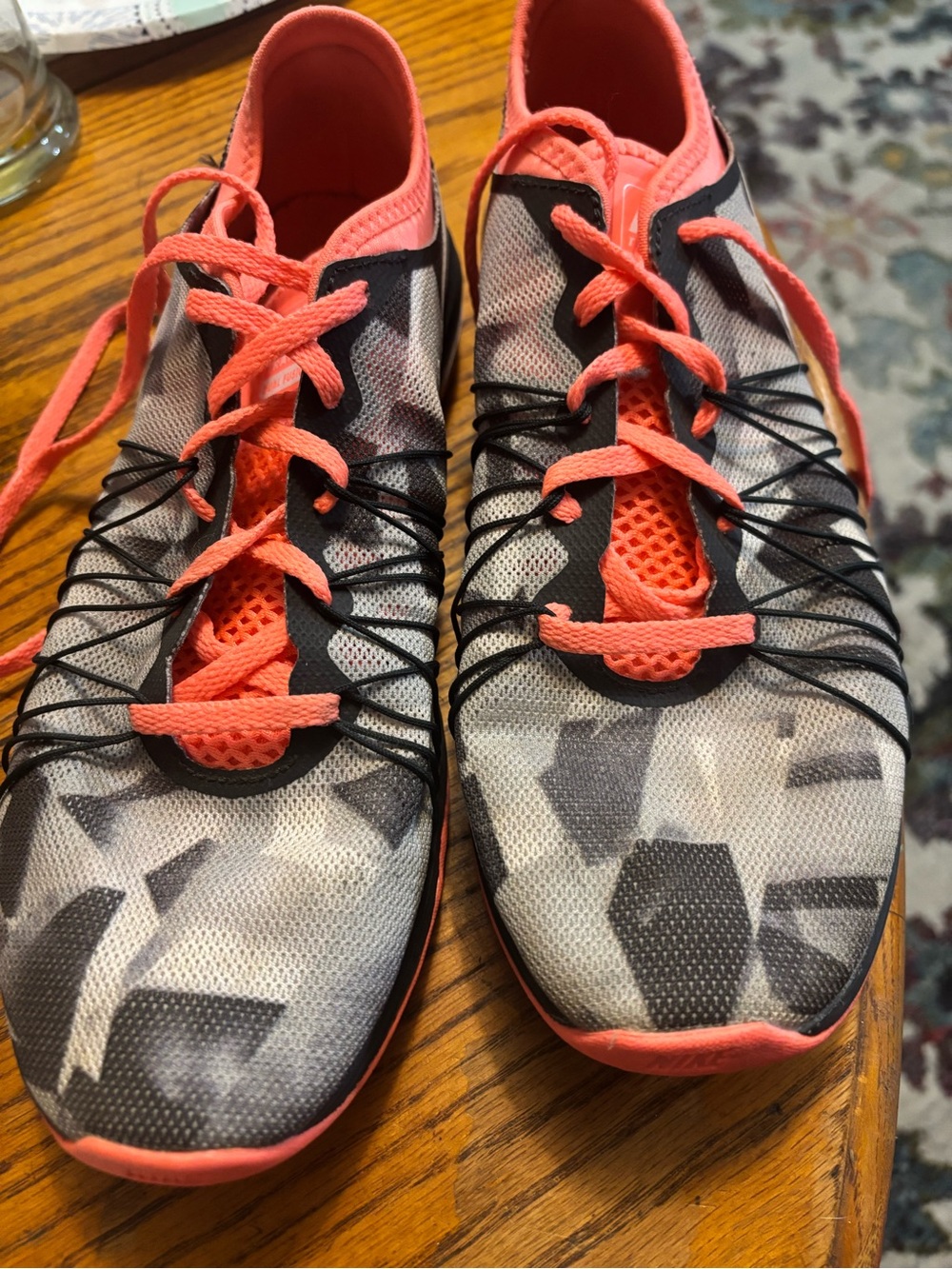 Women's Nike Coral and Gray Athletic Lace-Up Sneakers